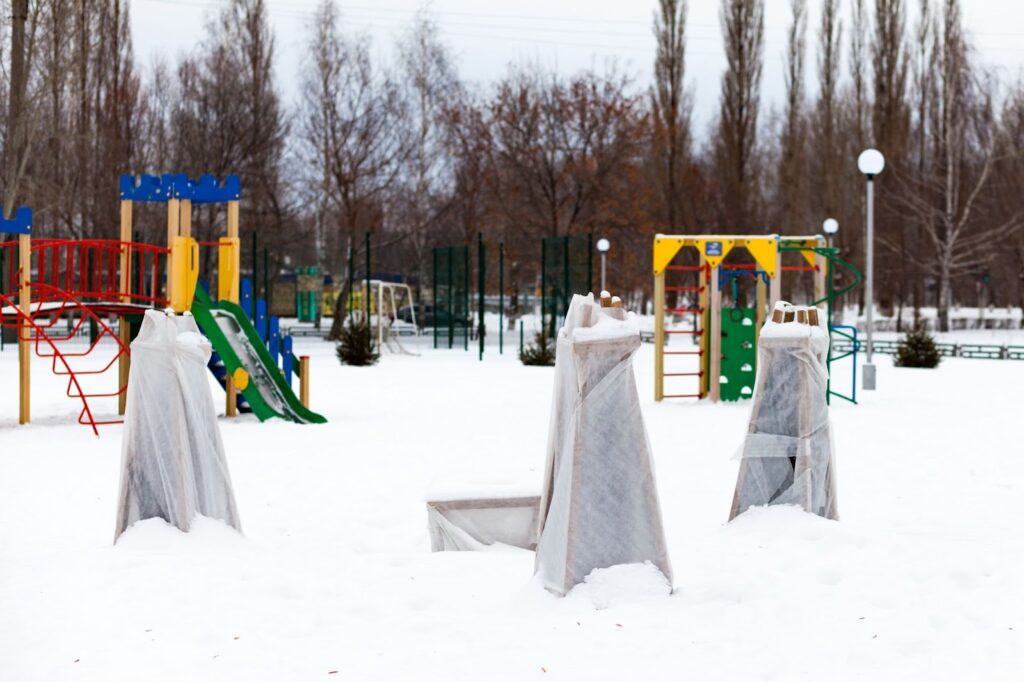 Plants Covered During a Freeze